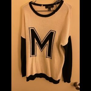 Forever 21 Oversized Knitted Letter "M" Sweater